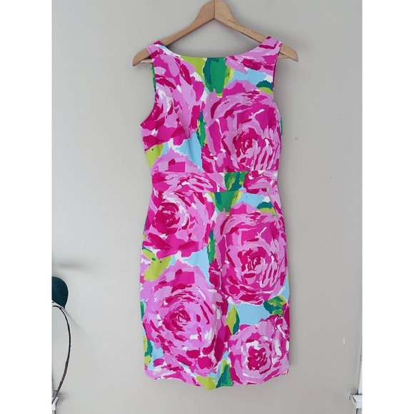 Lilly Pulitzer Womens Hotty Pink First Impression Collins Dress Size 6 Silk Rose - Picture 1 of 10